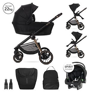Lorelli BIANCA Παιδικό καρότσι 3in1 Black+Κάθισμα αυτοκινήτου SPIRIT